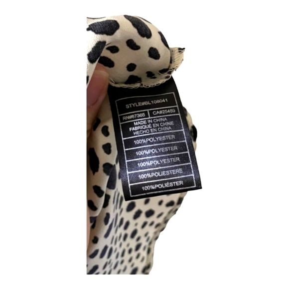 BB Dakota 'Spot A Cutie' Smocked Mini Dress Cream with Black Spots Size L - Picture 8 of 9